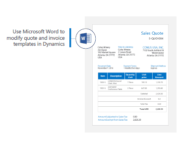 Use Microsoft Word to modify quote and invoice templates in Dynamics